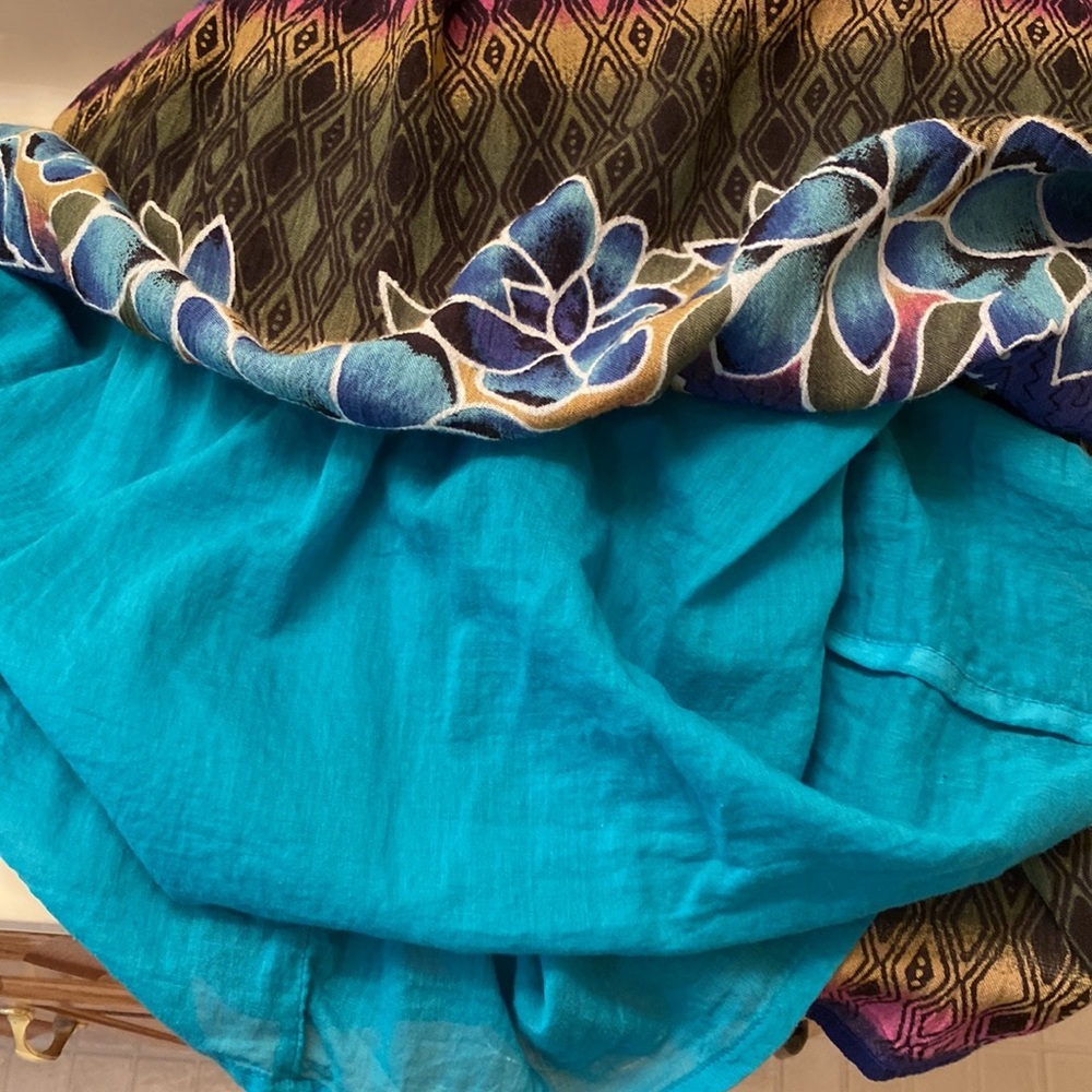 Chaudry Blue and Green Floral Maxi Skirt - Picture 5 of 5